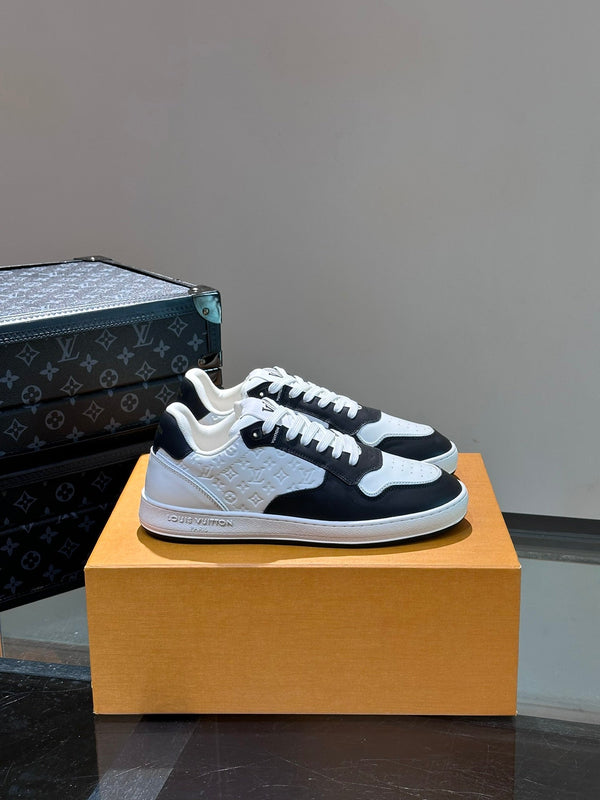 LV SNEAKER WHITE MIX BLACK EMBOSSED CALFSKIN
