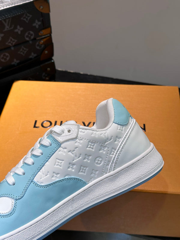 LV SNEAKER WHITE MIX BABY BLUE EMBOSSED CALFSKIN