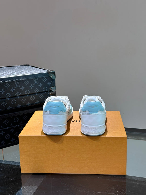 LV SNEAKER WHITE MIX BABY BLUE EMBOSSED CALFSKIN
