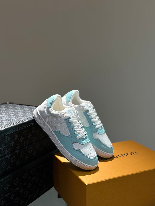 LV SNEAKER WHITE MIX SKY BLUE EMBOSSED CALFSKIN