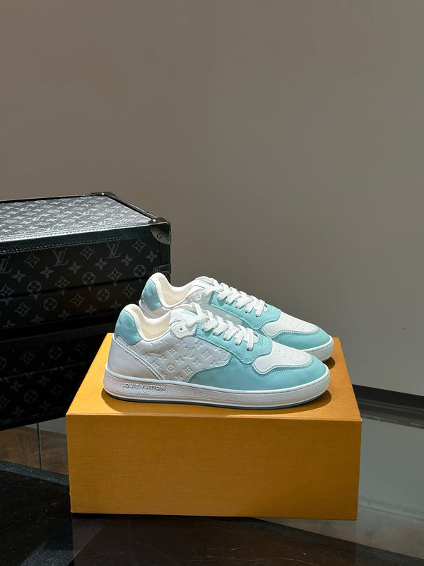 LV SNEAKER WHITE MIX SKY BLUE EMBOSSED CALFSKIN