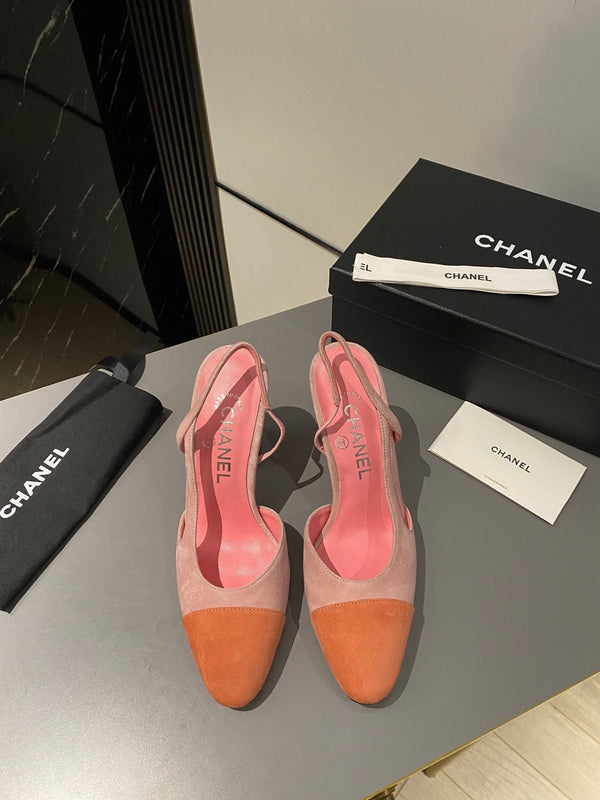 CC Slingback 95mm Pink Orange Suede