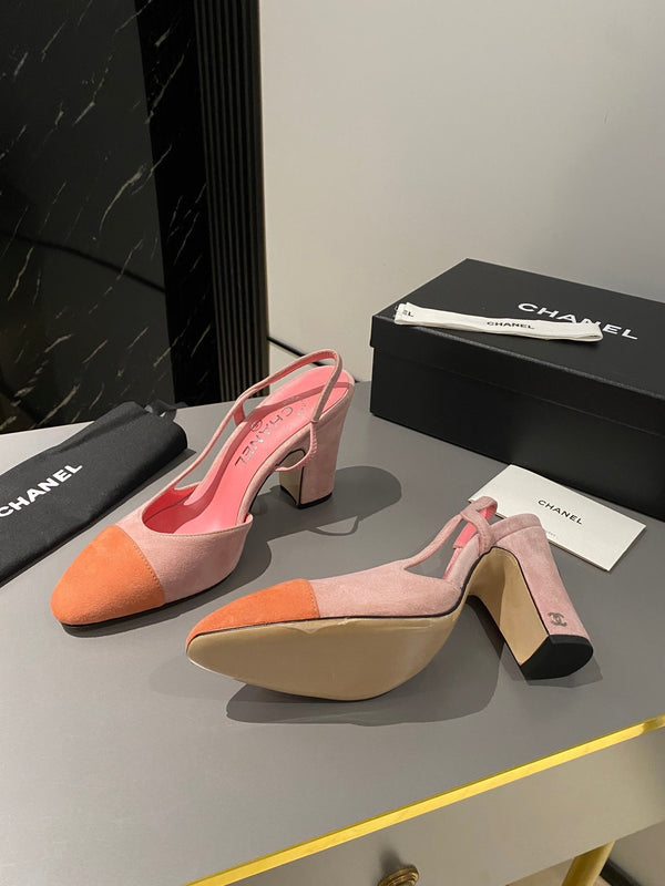 CC Slingback 95mm Pink Orange Suede