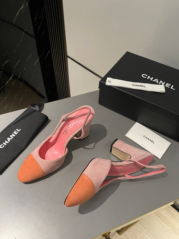 CC Slingback 95mm Pink Orange Suede