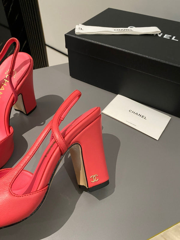 CC Slingback 95mm in pelle di agnello rossa