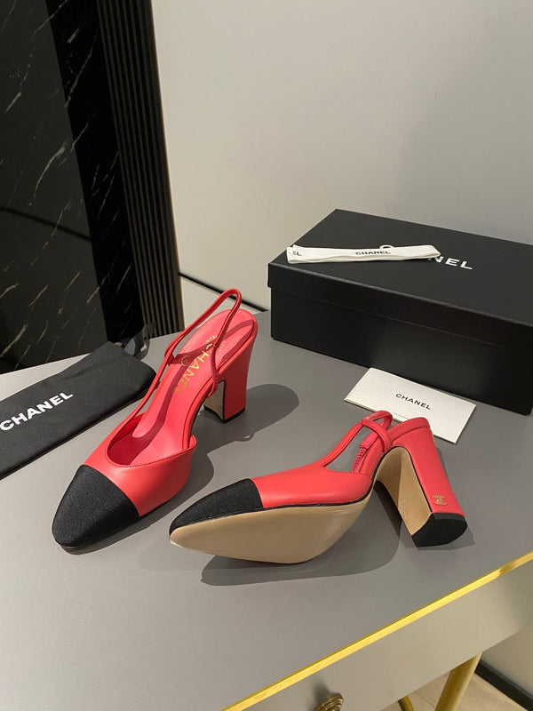 CC Slingback 95mm in pelle di agnello rossa