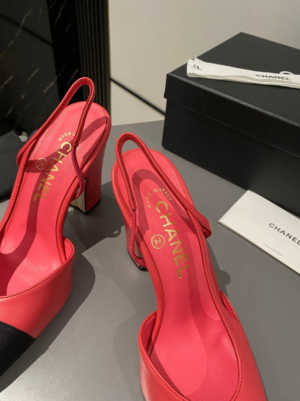 CC Slingback 95mm in pelle di agnello rossa