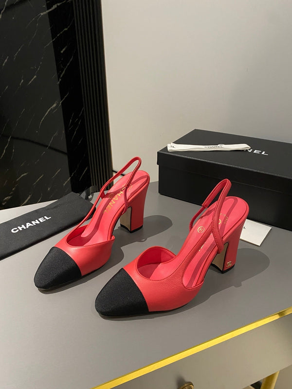 CC Slingback 95mm in pelle di agnello rossa