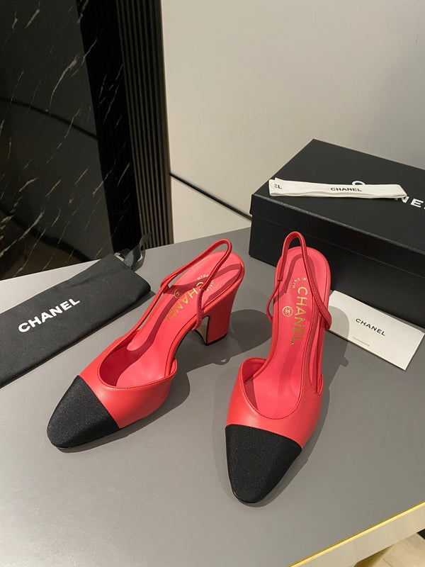 CC Slingback 95mm in pelle di agnello rossa