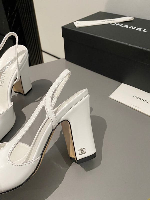 CC Slingback 95mm White Lambskin