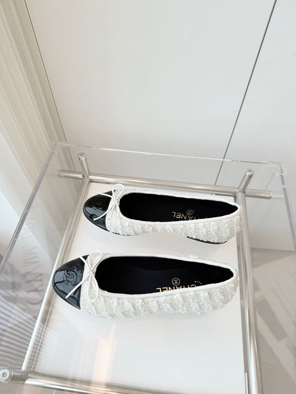 CC Ballet Flat White Fabric 238773