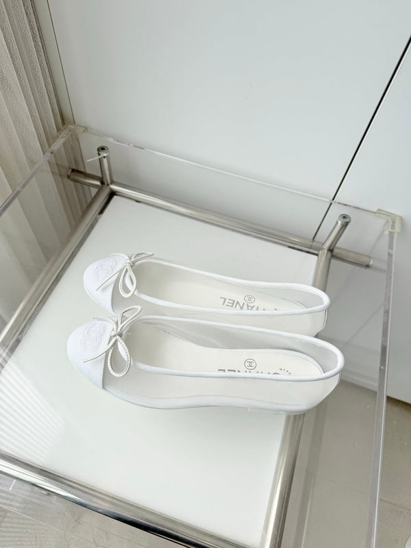 Chanel 2026 Ballerines Toile en Maille Blanche 697399