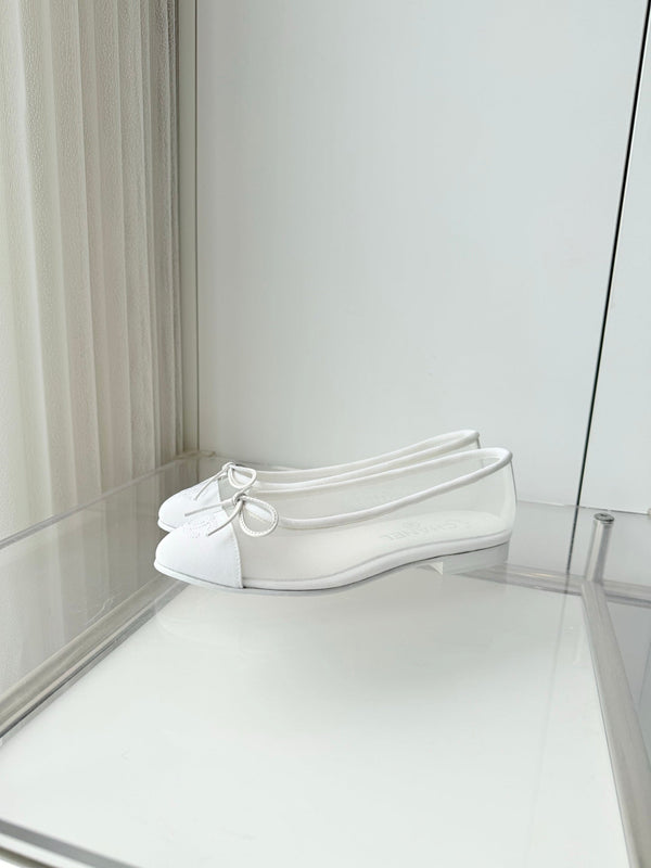 Chanel 2026 Ballerines Toile en Maille Blanche 697399