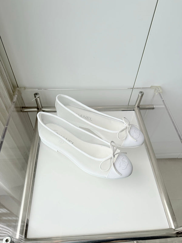 Chanel 2026 Ballerines Toile en Maille Blanche 697399