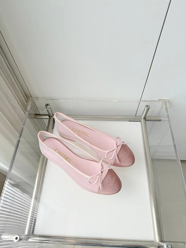 Chanel 2026 Ballet Flat Pink Mesh Suede 697400