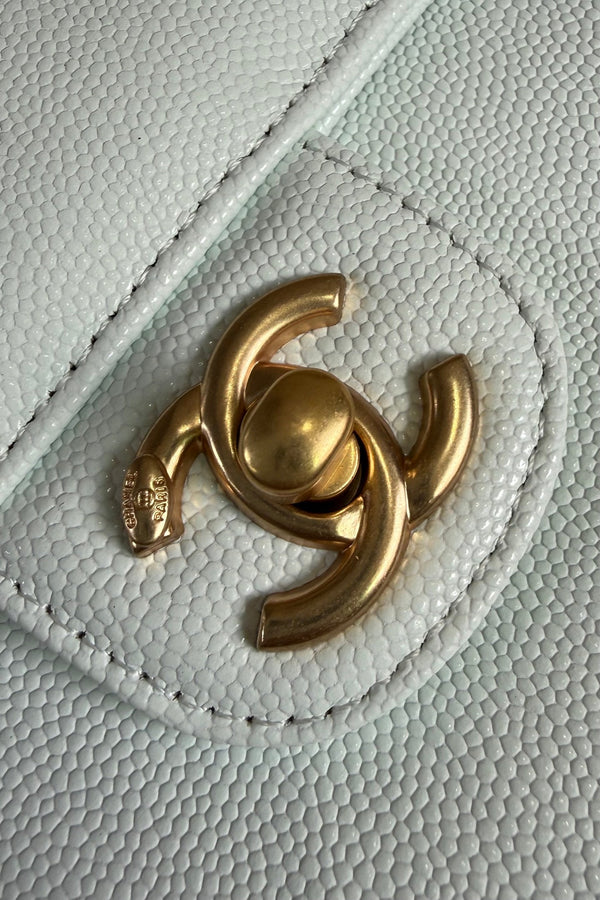Chanel 26 Shoulder Bag 22 Light Blue Caviar Leather