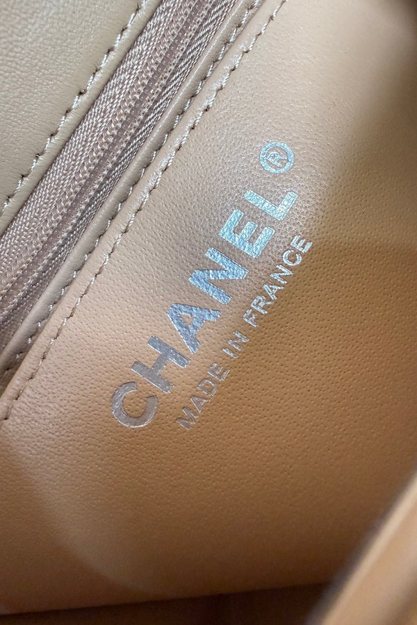 CC Flap Bag 17cm Beige Sheepskin SHW 284830