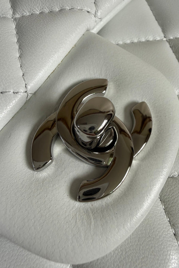 CC Flap Bag 17cm White Sheepskin SHW 284833