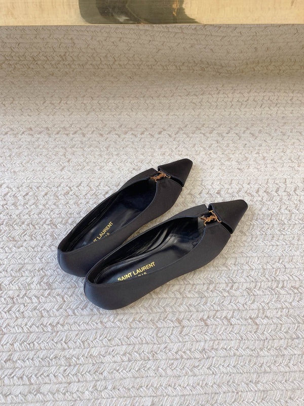 BABYLONE BALLET FLAT IN BLACK SATIN