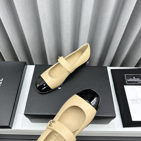 mary janes beige cafskin black patent calfskin