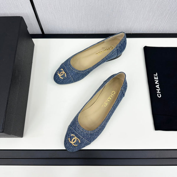 cc ballet flat blue denim 166815
