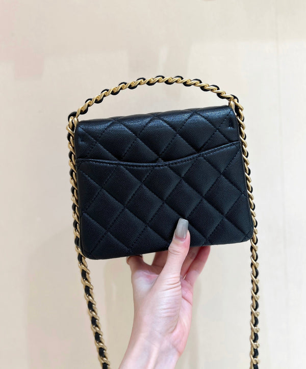 24s 31 ruecambon 15cm black caviar leather