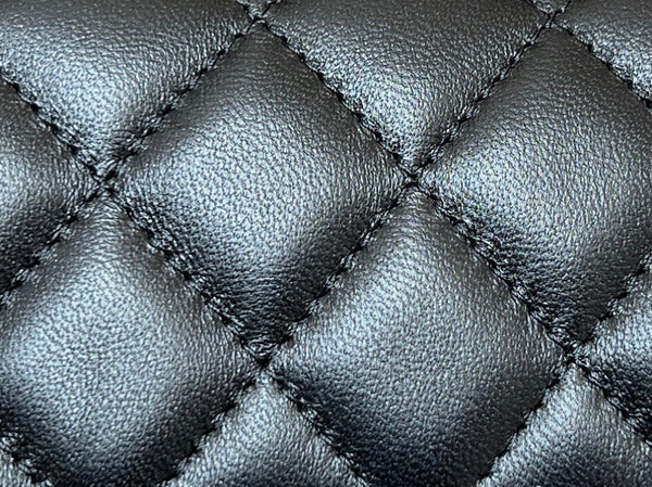 CC 24K Mini Flap Bag 18cm Black Lambskin Silver Hardware