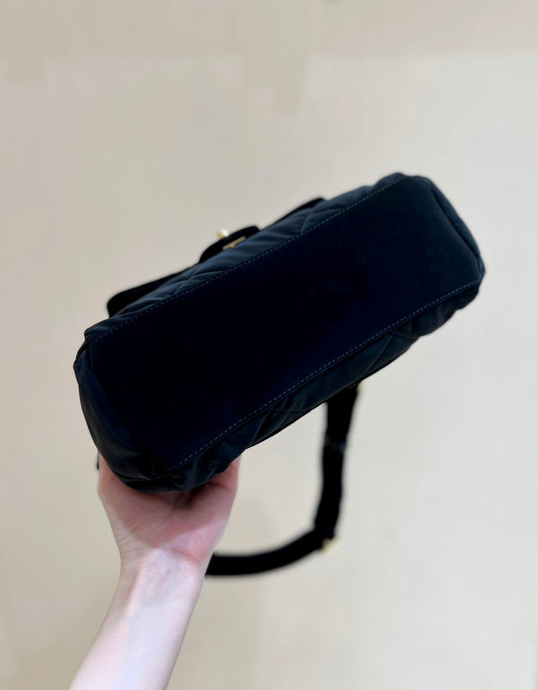 CC 24N Coconeige Ski Bag 32cm Black Nylon Fabric Light GHW