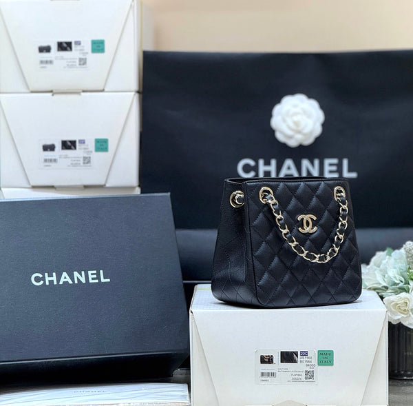 Sac Mini Cabas CC 2025 en Veau Noir 346305