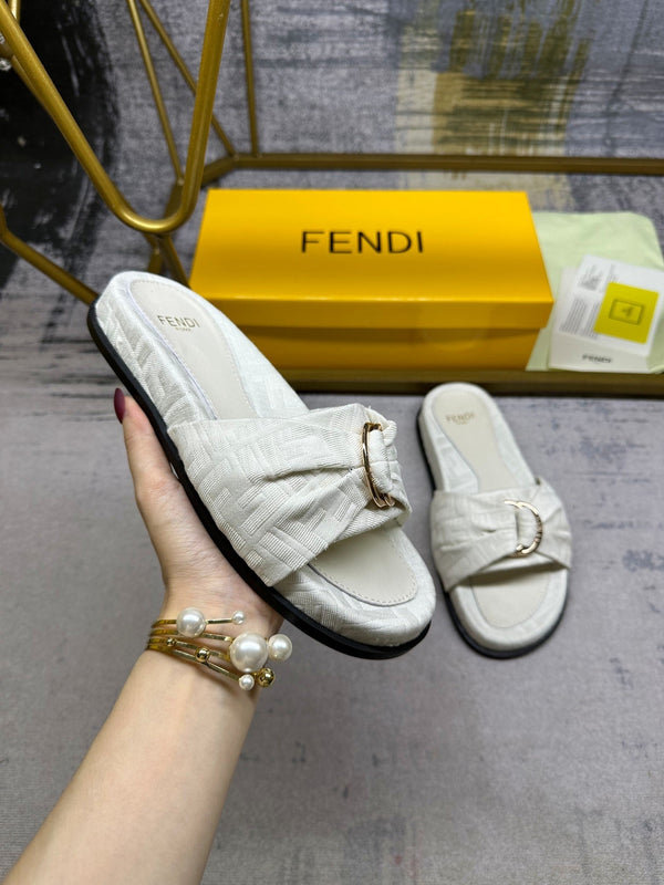 FF Feel 10 White FF jacquard Slide
