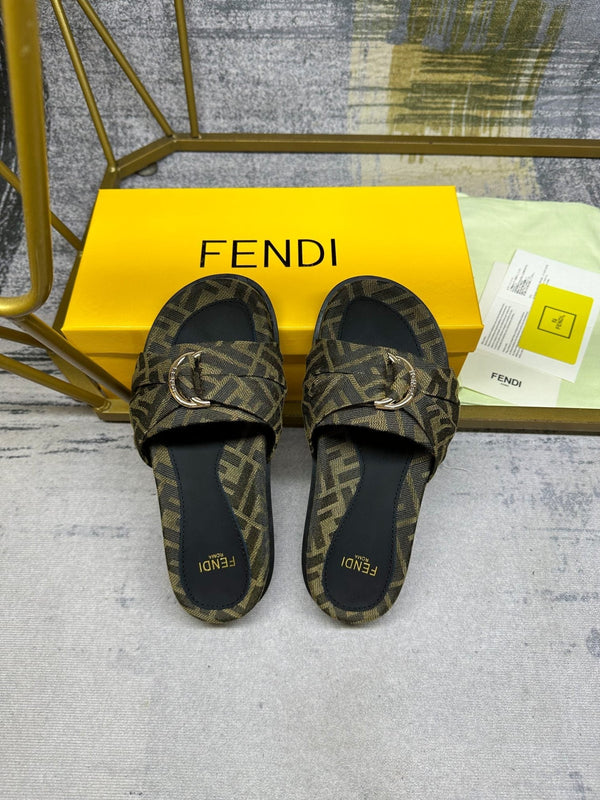 FF Feel 10 Olive Black FF jacquard Slide