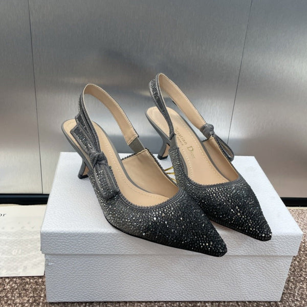 cd slingback pump 65 opaque black calfskin resin pearl