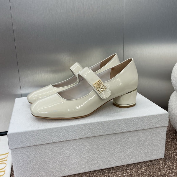 CD Miss Dior Pump 35mm Glossy White Lambskin