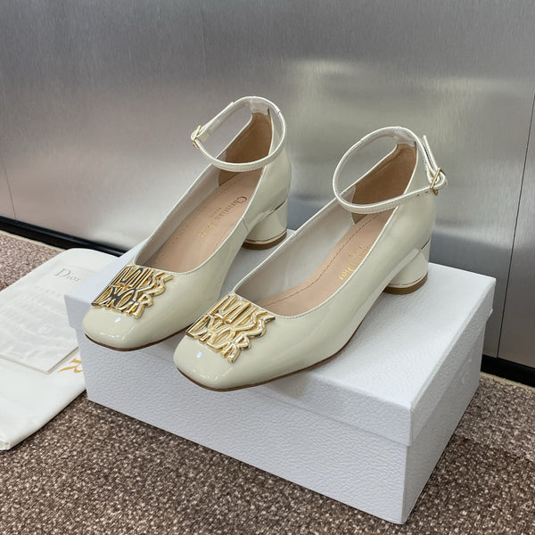 CD Miss Dior Pump 35mm Glossy White Cowhide