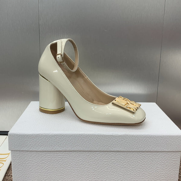 CD Miss Dior Pump 85mm Glossy White Cowhide