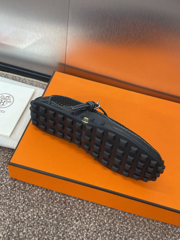 HM 25C Kichu Ballet Flat Black Fabric with Calfskin 208283