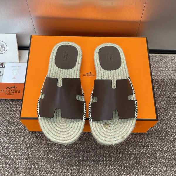 HM 25 Antigua Espadrillas in pelle di vitello color cioccolato