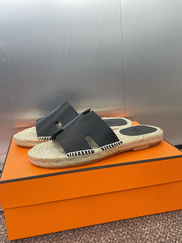 HM 25 Antigua Espadrilles Black Calfskin