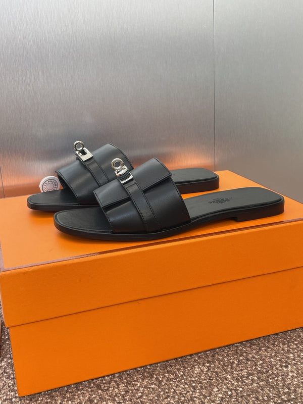 HM Giulia Slide Black Sheepskin 320019