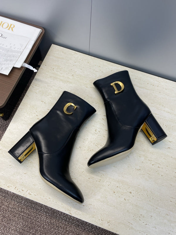 Dior 2025 Boot Black Gold Cowhide 508545