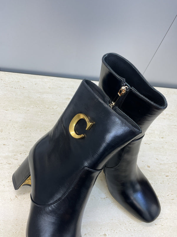 Dior 2025 Boot Black Gold Cowhide 508545