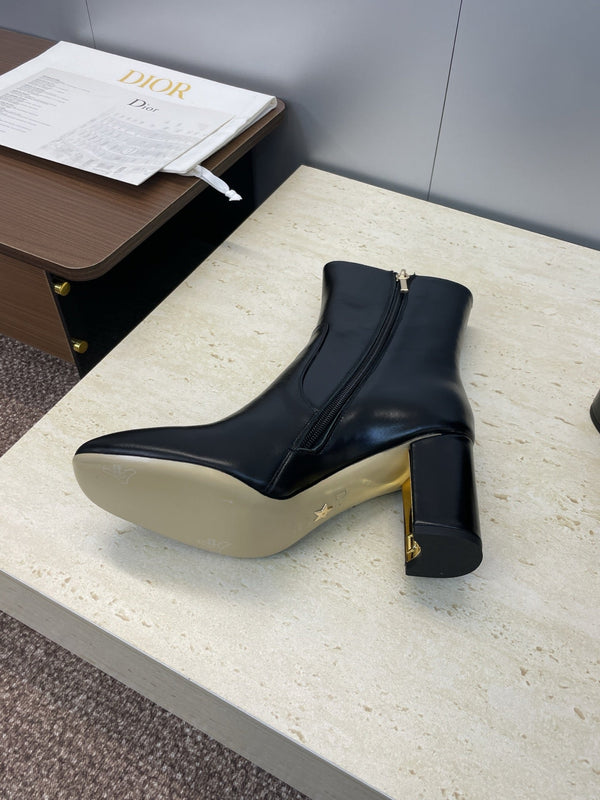Dior 2025 Boot Black Gold Cowhide 508545