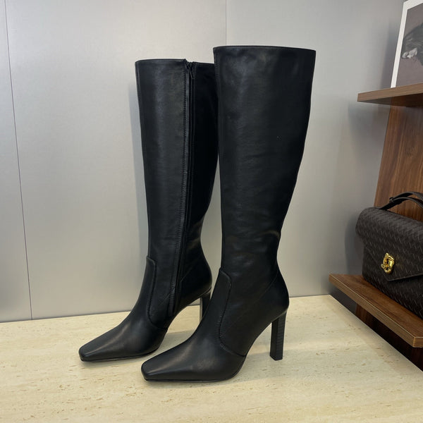 YSL Lily Long Boots 105mm Black Cowhide 551934