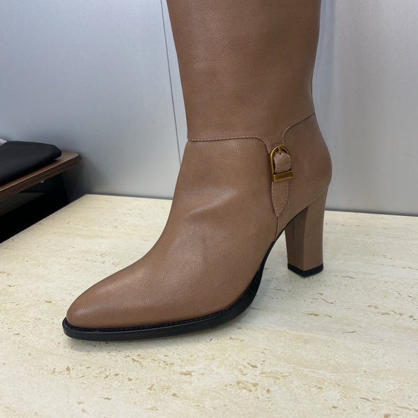 YSL Julia Long Boots 90mm Brown Cowhide 551937