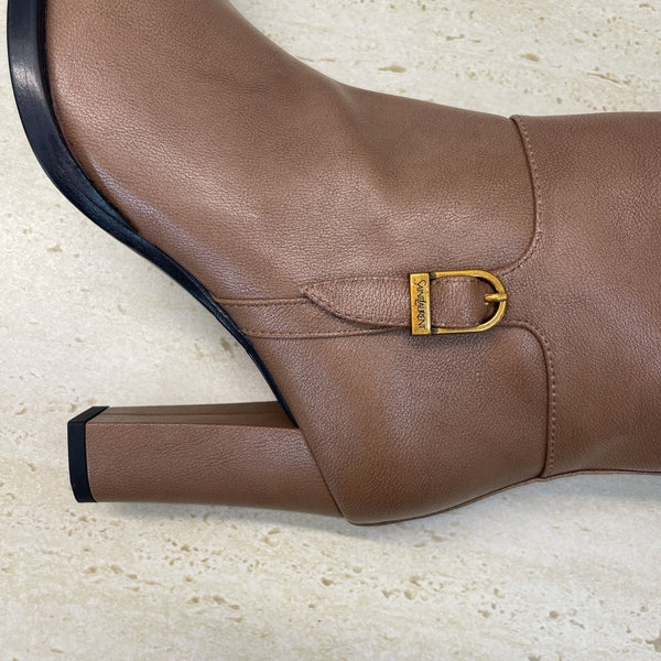 YSL Julia Long Boots 90mm Brown Cowhide 551937