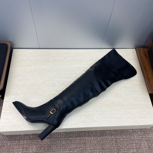 YSL Julia Long Boots 90mm Black Cowhide 551938