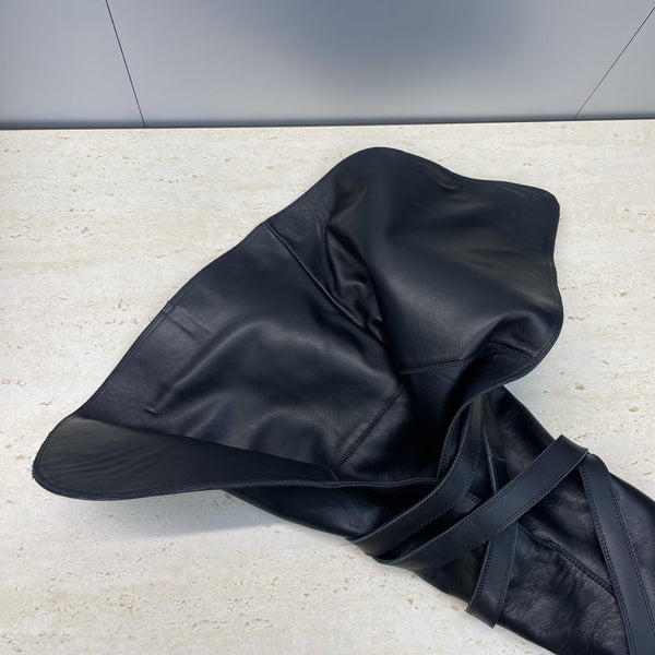 YSL Janis Long Boots 95mm Black Cowhide 551940