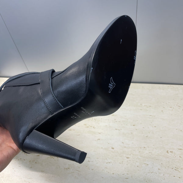 YSL Janis Long Boots 95mm Black Cowhide 551940