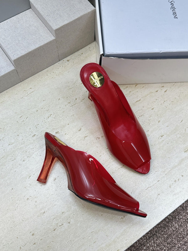 YSL Sabrina Mules 8.5cm Red TPU 959687