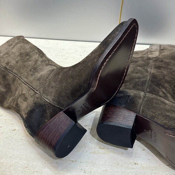CE 26s Mid-Calf Boots 4.5cm Dark Brown Suede 959453